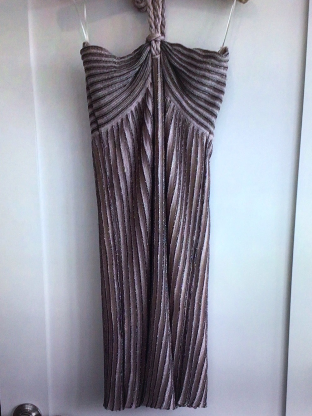 Missoni Strapless Pleated Maxi Dress in Taupe
